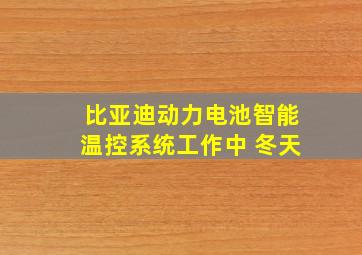 比亚迪动力电池智能温控系统工作中 冬天